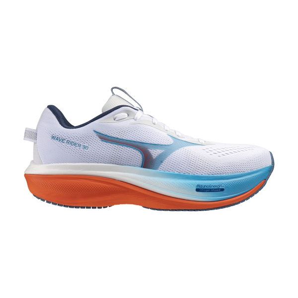 Men's Neutral Running Shoes Mizuno Wave Rider 30  White/Blue Jewel/Orange J1GM262051