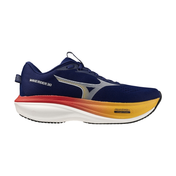 Men's Neutral Running Shoes Mizuno Wave Rider 30  Beacon Blue/White/Artisans Gold J1GM262054