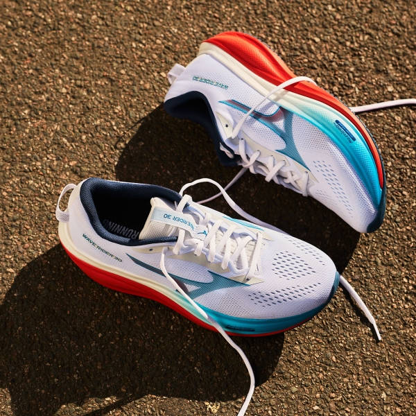 Mizuno Wave Rider 30 - White/Blue Jewel/Orange